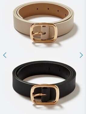 ❤️‍🔥BOGO FREE NWT JustFab Gold Hardware Belt Duo — Black & Cream M/L